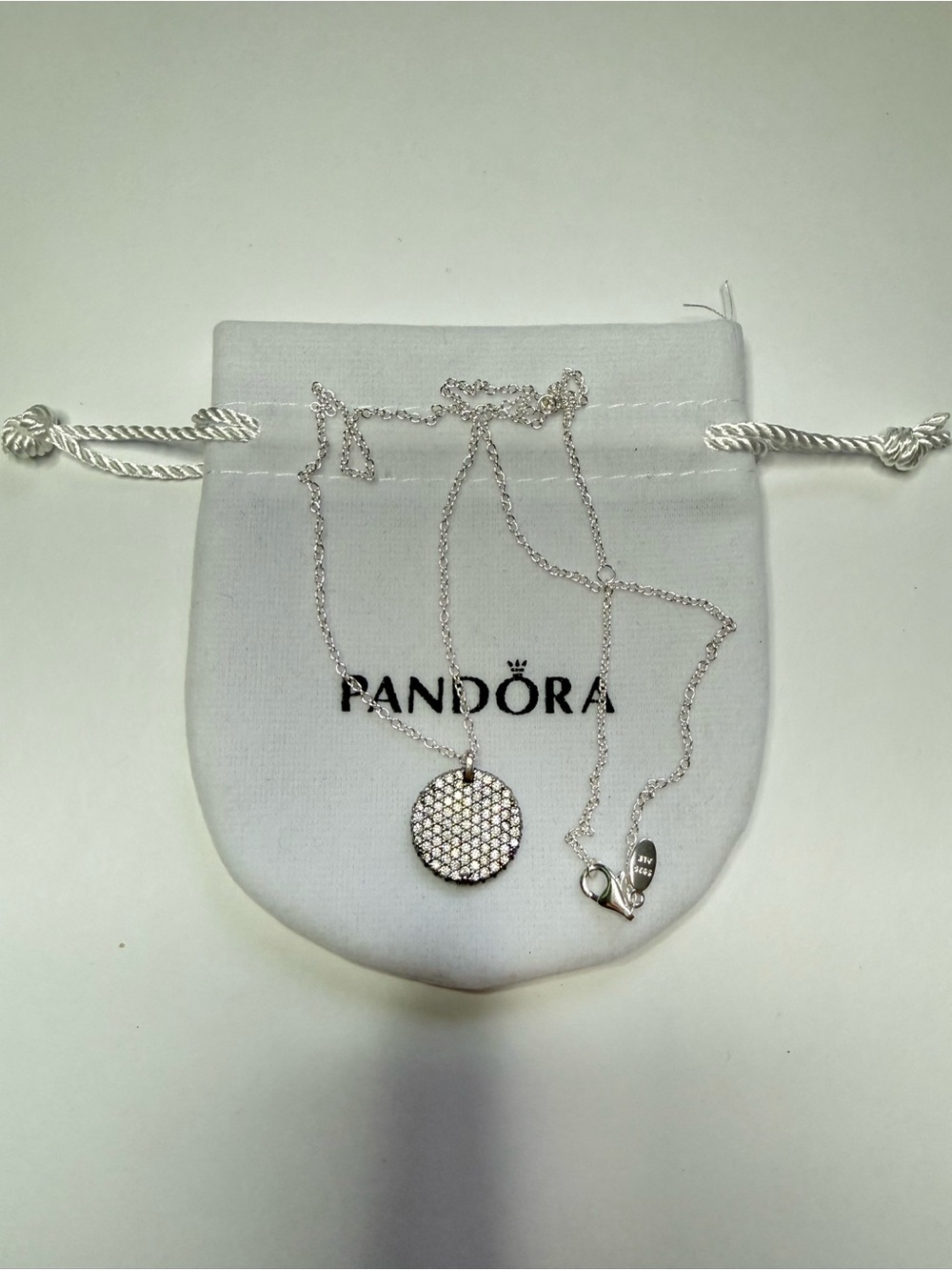 Pandora Timeless Pavé Round Pendant Necklace  19.2 inch